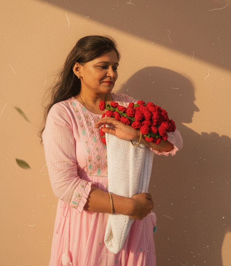 Crochet Rose Flower Blanket