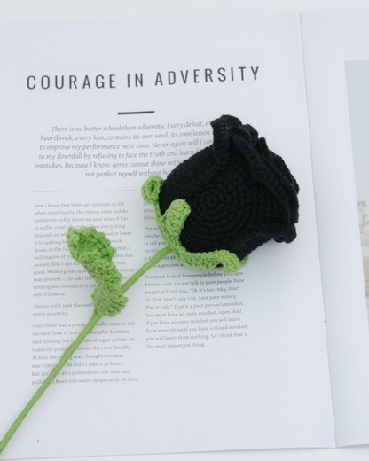 Handmade crochet rose flower, additional view