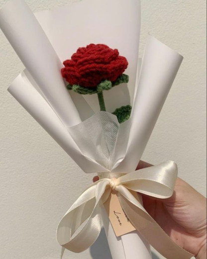 Handmade crochet rose flower, additional view