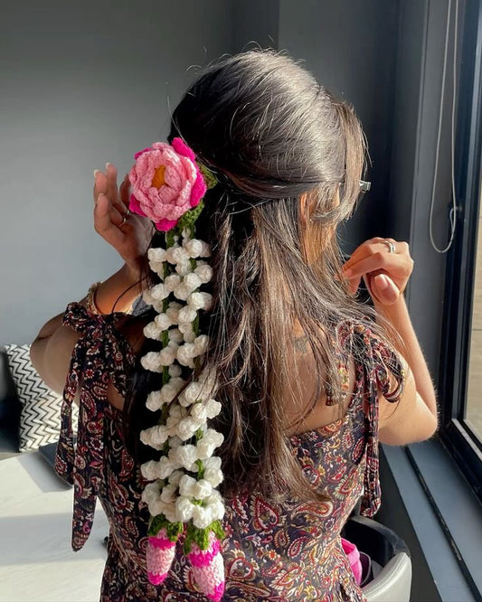 Handmade Crochet Gajra Hair Accessory