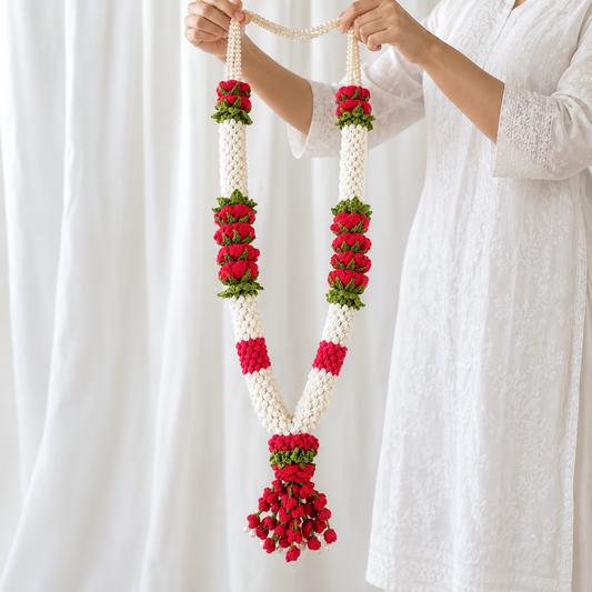 Crochet Varmala - Red