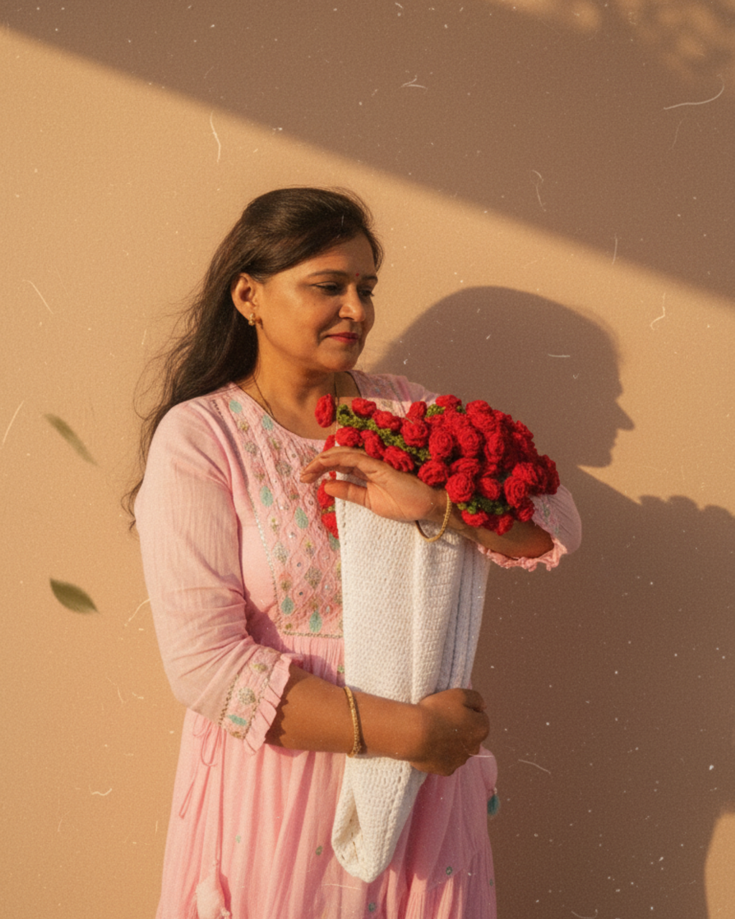 Handmade Crochet Rose Bouquet Blanket