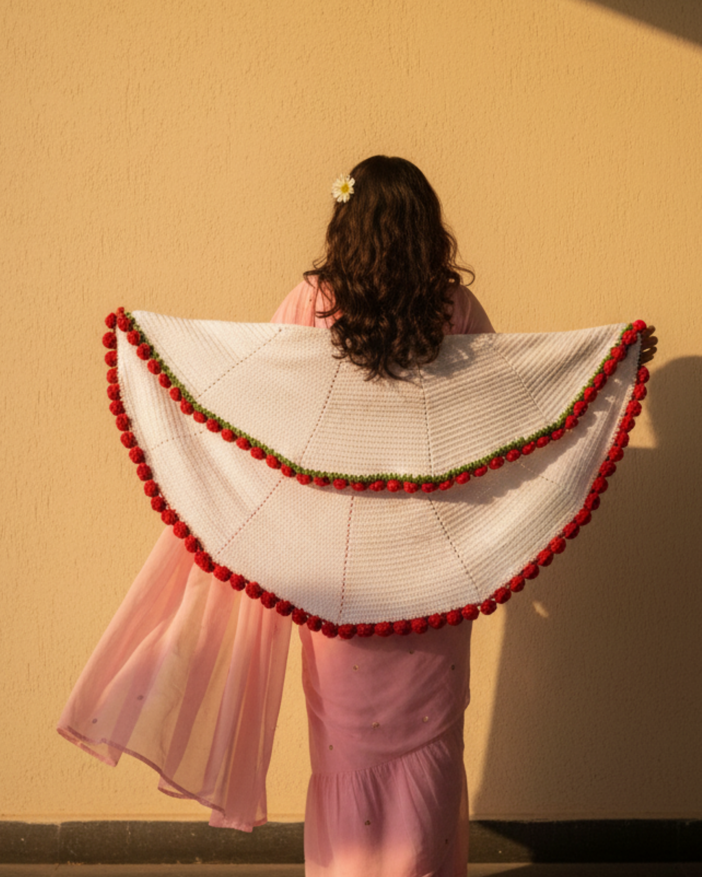 Handmade Crochet Rose Bouquet Blanket