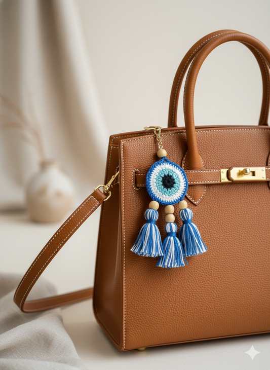 Evil Eye Trio Crochet Charm